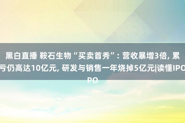 黑白直播 鞍石生物“买卖首秀”: 营收暴增3倍， 累亏仍高达10亿元， 研发与销售一年烧掉5亿元|读懂IPO