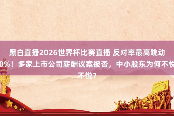 黑白直播2026世界杯比赛直播 反对率最高跳动90%!多家上市公司薪酬议案被否,中小股东为何不悦?