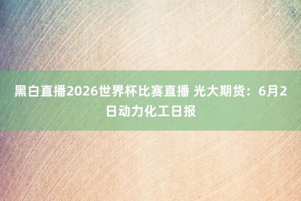 黑白直播2026世界杯比赛直播 光大期货：6月2日动力化工日报