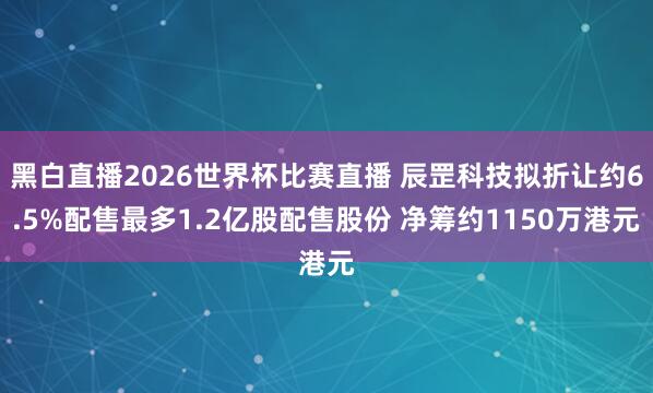 黑白直播2026世界杯比赛直播 辰罡科技拟折让约6.5%配售最多1.2亿股配售股份 净筹约1150万港元