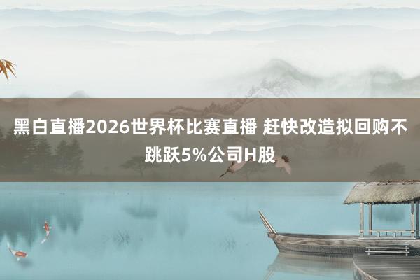 黑白直播2026世界杯比赛直播 赶快改造拟回购不跳跃5%公司H股