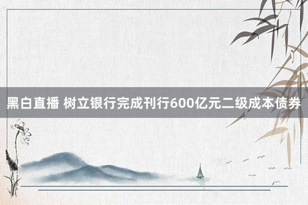 黑白直播 树立银行完成刊行600亿元二级成本债券