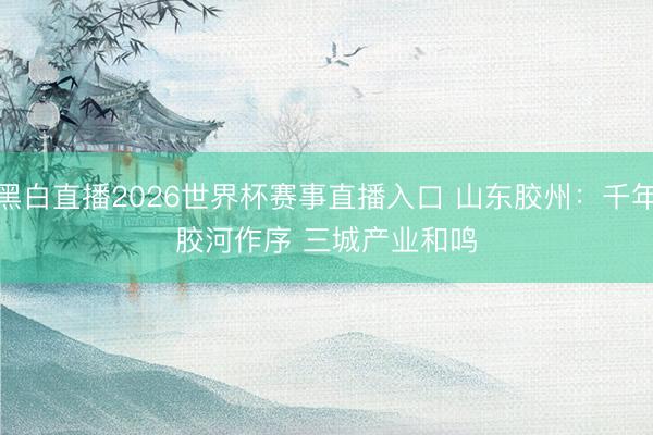 黑白直播2026世界杯赛事直播入口 山东胶州：千年胶河作序 三城产业和鸣
