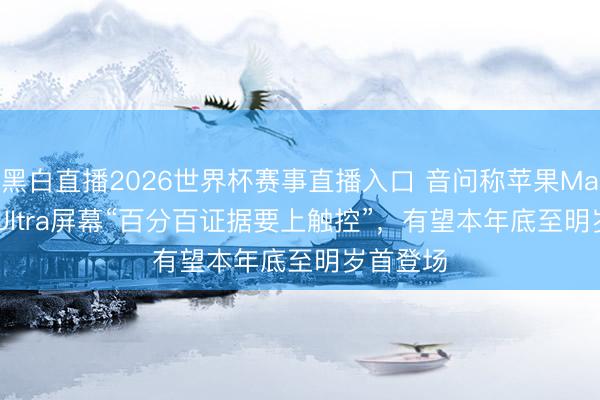 黑白直播2026世界杯赛事直播入口 音问称苹果MacBook Ultra屏幕“百分百证据要上触控”，有望本年底至明岁首登场