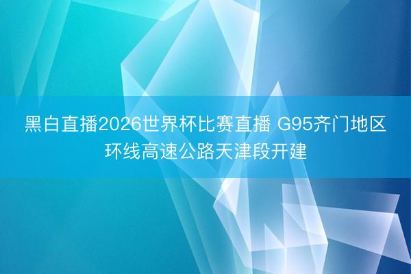 黑白直播2026世界杯比赛直播 G95齐门地区环线高速公路天津段开建