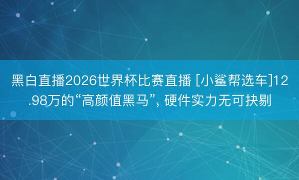 黑白直播2026世界杯比赛直播 [小鲨帮选车]12.98万的“高颜值黑马”， 硬件实力无可抉剔